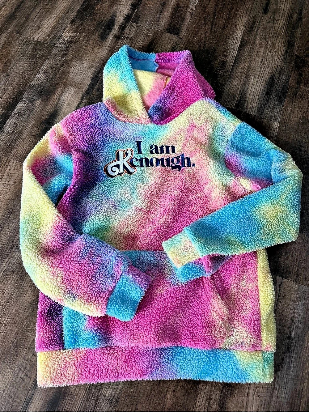 Barbie “I am Kenough”  Tie-Dye Fleece Hoodie Medium Like New